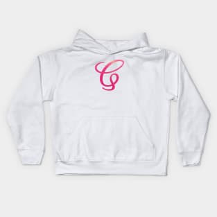 Letter G Monogram, Pink Color Personalized Design Kids Hoodie